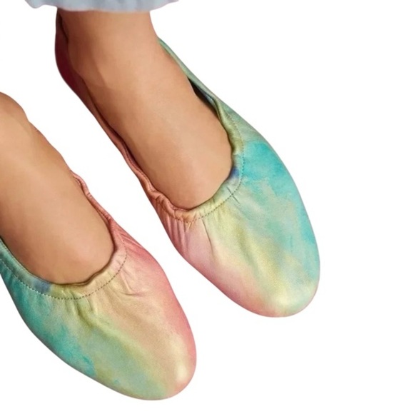 Jasper & Jeera Anthropologie Women's Watercolor Slip-on Flats Sz-10 - Picture 2 of 7